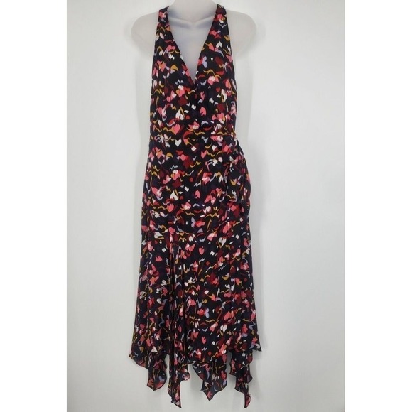 Women's A.L.C. Roslyn Silk Floral Asymmetrical Wrap Dress Size 8 NEW B3 - Picture 4 of 5